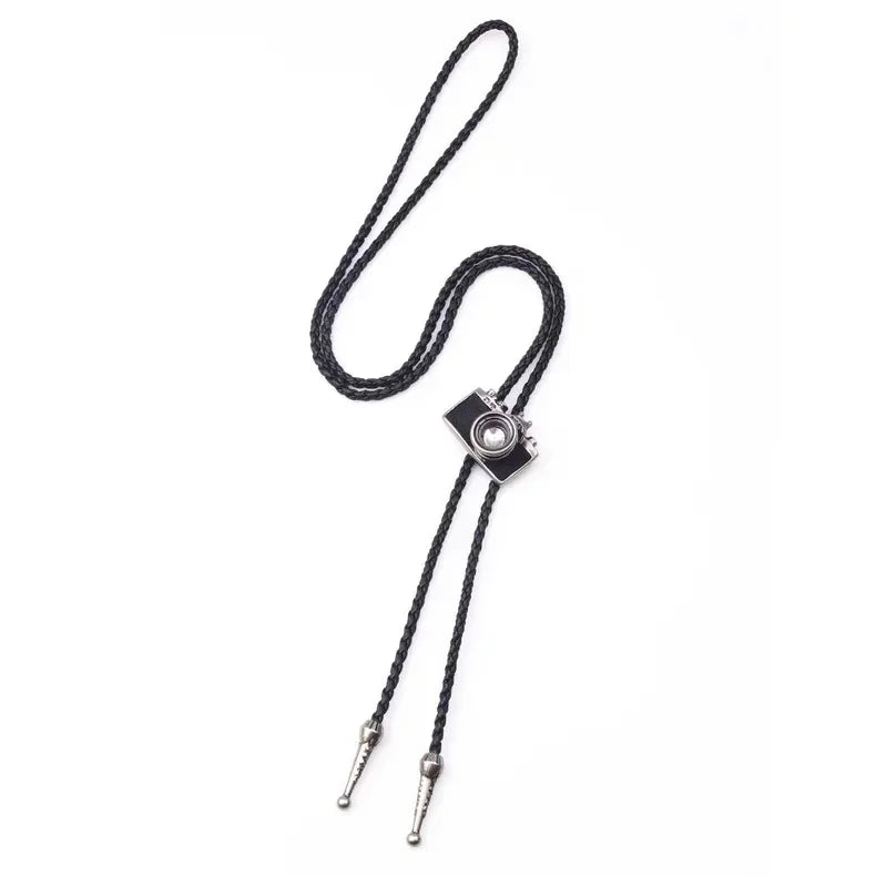 Vintage Cowboy Jazz Hat Alloy mens bolo tie Men Women Leather Rope Long Necklace Sweater Chain shirts Bolo Tie Men Accessories