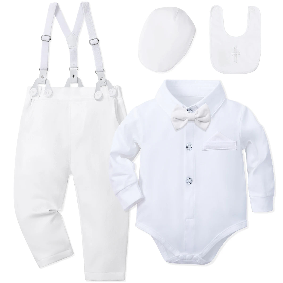 Baby Boys Baptism Outfits Infant Christening Church Blessing Suit Newborn Easter Birthday Party Girft White Clothes Set