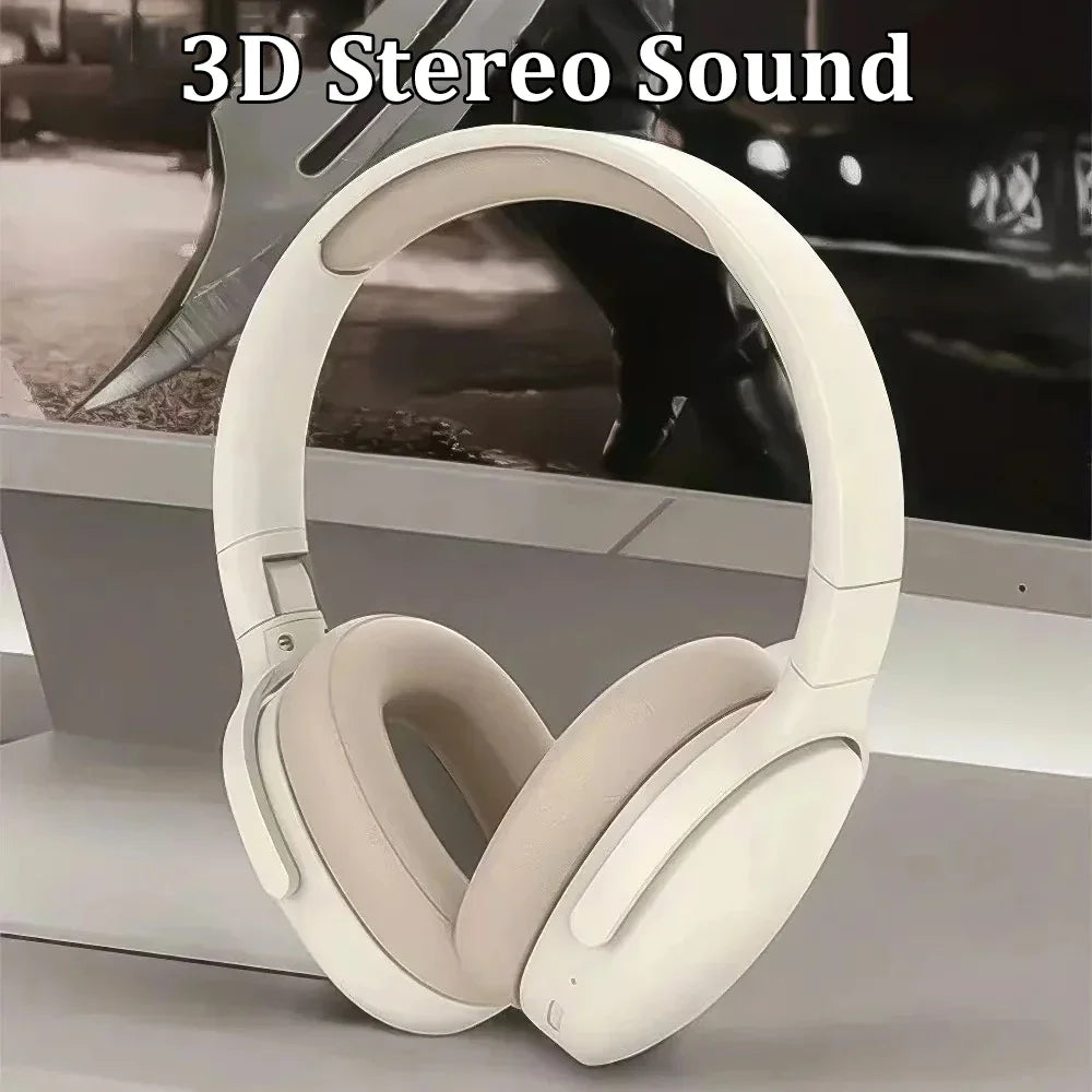 Ansoff Bluetooth 5.3 gaming headphones with foldable design, noise reduction, wireless earphones for iPhone and Xiaomi devices