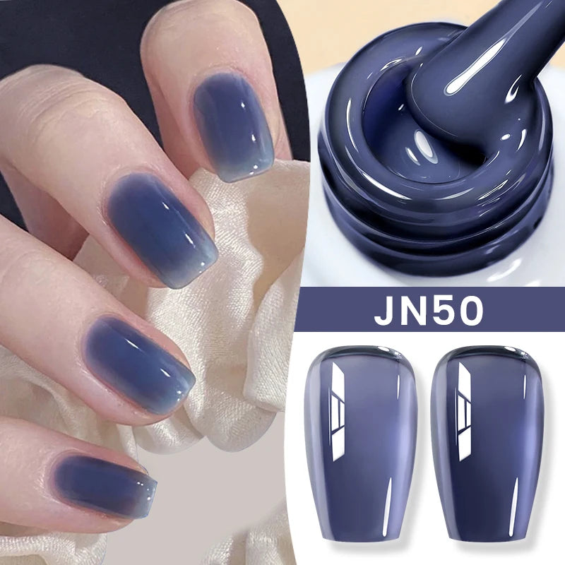 BORN PRETTY Jelly Nude Gel Nail Polish 10ml Light Pink Peach Translucent Color UV Light Cure Gel Varnish Nail Art DIY at Home - Acros