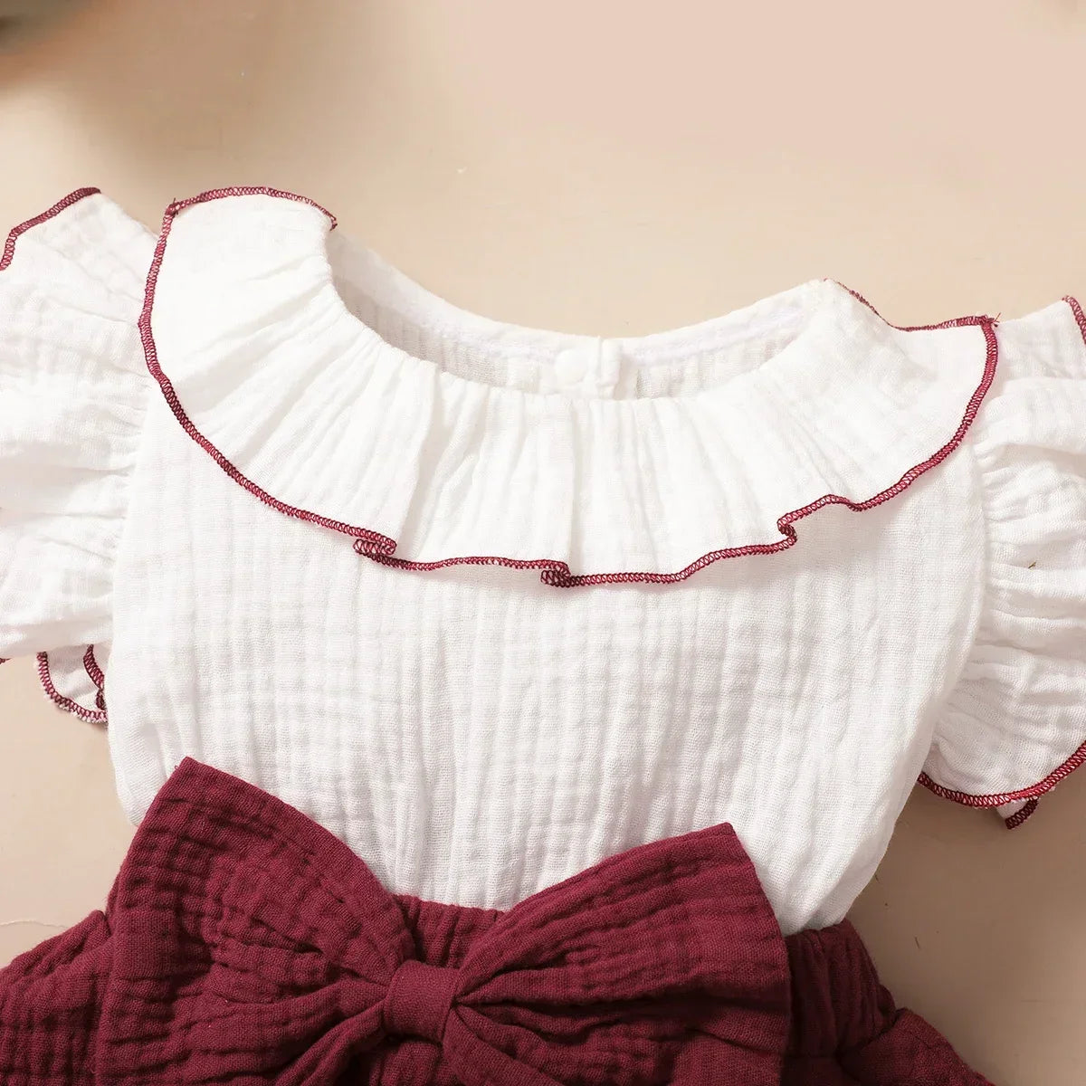 Baby Girls Dress Toddler Girl Clothes Set 2Pcs Baby Bowknot Ruffles Dresses Cute Sleeveless Cotton Newborn Princess Dress