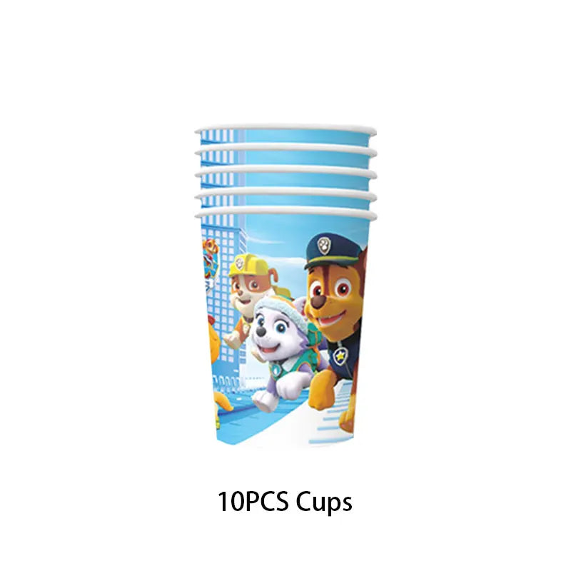 Paw Patrol Birthday Decoration Party Supplies Set Balloons Backdrop Plate Cup Cake Topper Paw Patrol Stickers Banner Party Favor