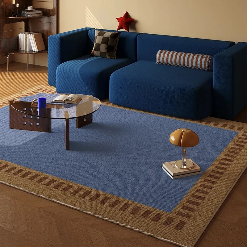 Simple Nordic Style Living Room Carpet, Anti-slip Floor Mat for Study and Bedroom Machine-washable Soft and Easy To Clean Rug