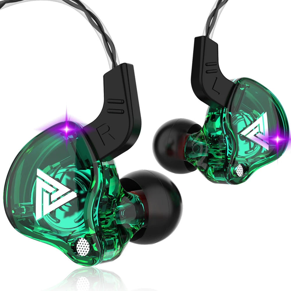 Ansoff QKZ AK6 in-ear earphones with 6 dynamic drivers, microphone, stereo sound, and HIFI subwoofer for immersive audio.