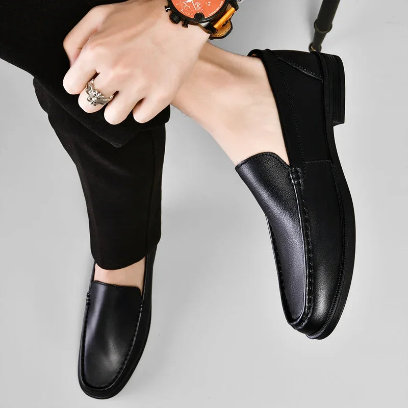 Male Comfy Walking Shoe Genuine Leather Slip on Mens Loafers New Trend Casual Shoes Men Designer Moccasins Hot Sale Drive Shoes - Acros