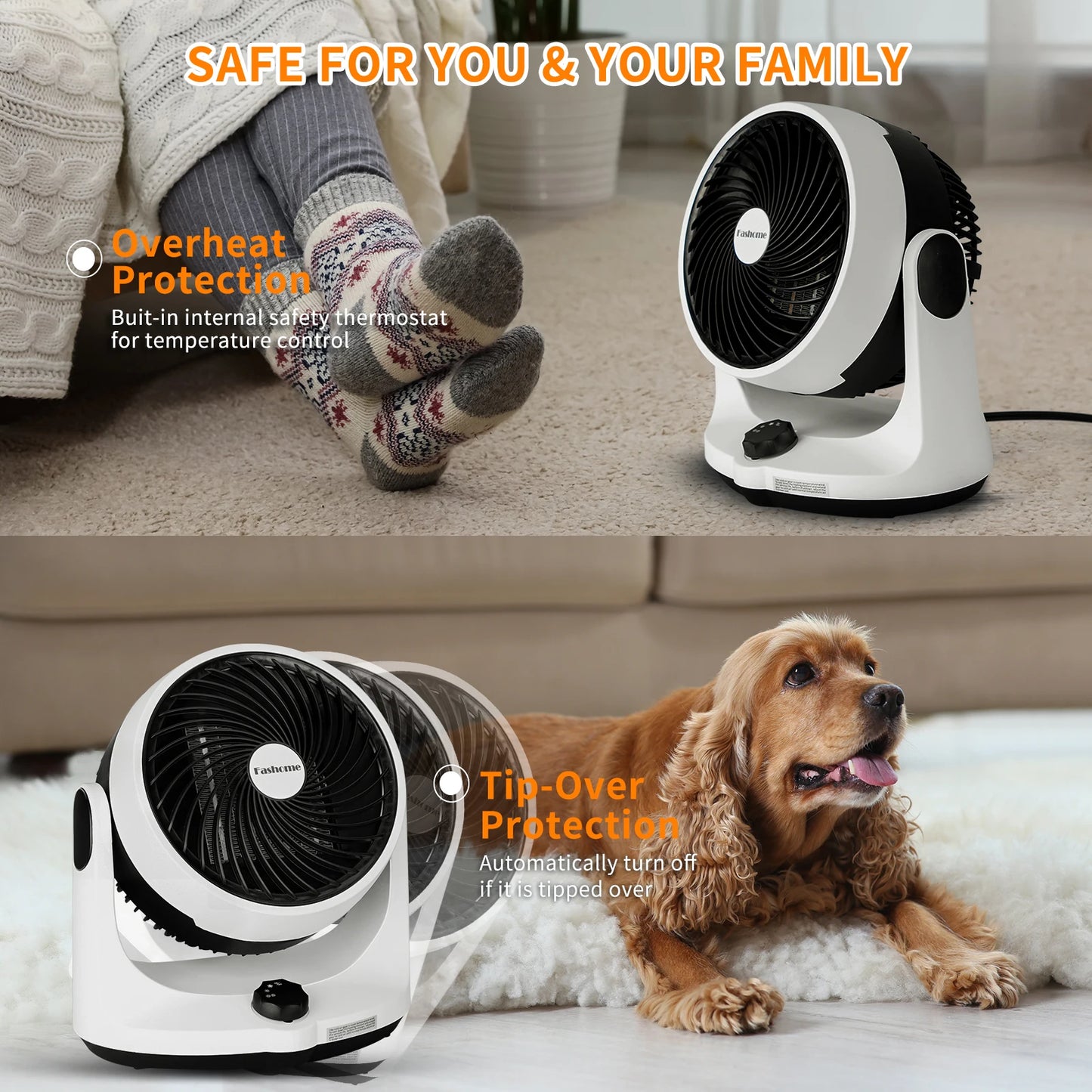 1500W Electric Fan Heater,PTC Ceramic Heating Electric Heaters,Multifunction Air Circulation Fan,Heating & Cooling,Energy Saving