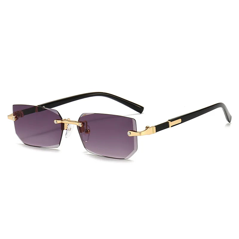 Rimless Sunglasses Rectangle Fashion Popular Women Men Shades Small Square Sun Glasses For Female Male Summer Traveling Oculos - Acros