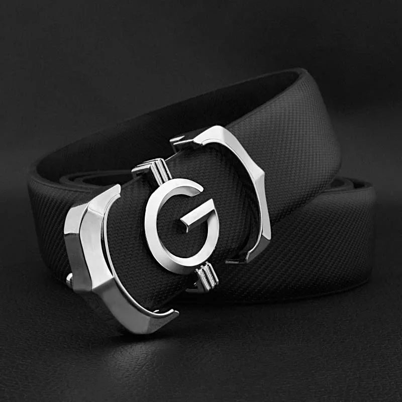 Men's genuine leather designer belt by Ansoff, high-quality white cowskin fashion waist strap with casual style and luxury details.