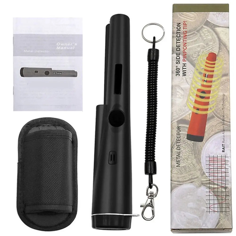 Ansoff professional metal detector for gold and coins, featuring a handheld device with control panel and search coil for treasure hunting.