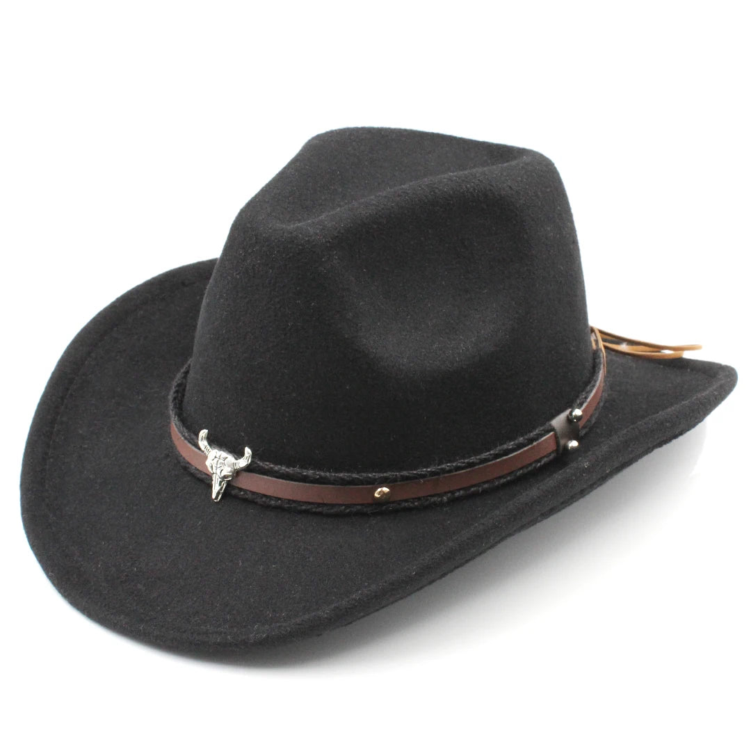 Unisex kids cowboy hat by Ansoff featuring western style with a wide brim, ideal for costumes, Halloween, or parties.