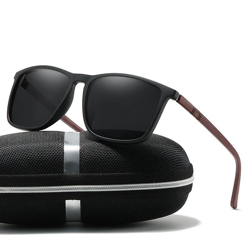 Sports Sunglasses for Men Polarized Comfortable Wear Square Sun Glasses Male Light Weight Eyewear Accessory with Origina UV400 - Acros