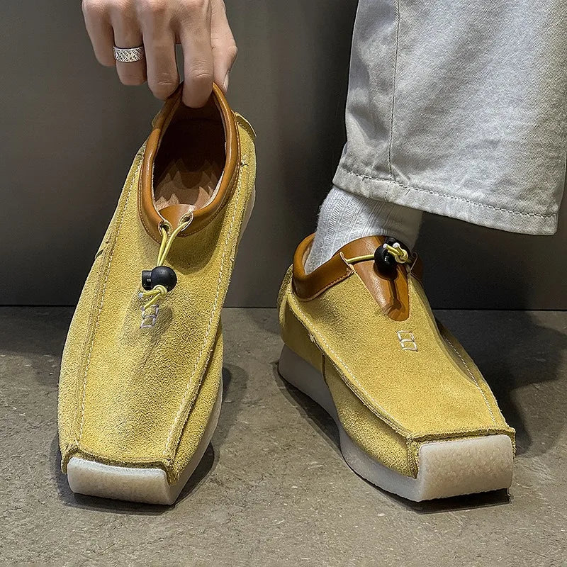 Ansoff men's square toe suede loafers featuring a casual design, suitable for everyday wear and skateboarding, luxury style.