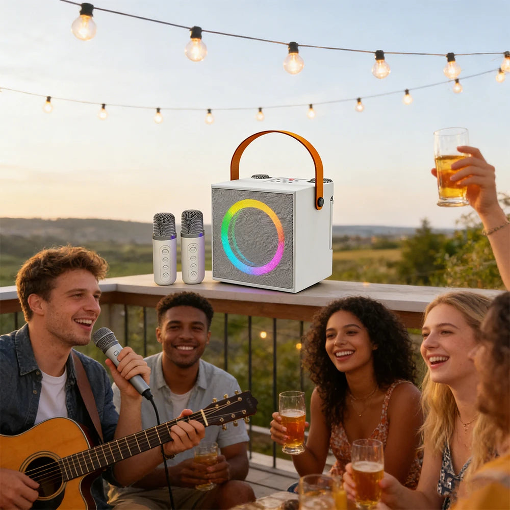High-quality desktop computer speakers, perfect for outdoor karaoke, live streaming, and Bluetooth audio, all-in-one microphone