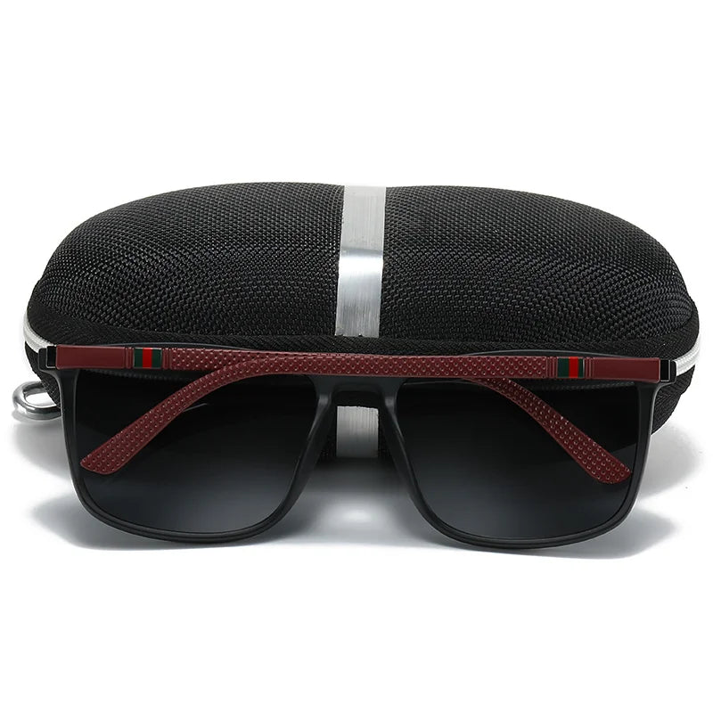 Sports Sunglasses for Men Polarized Comfortable Wear Square Sun Glasses Male Light Weight Eyewear Accessory with Origina UV400 - Acros