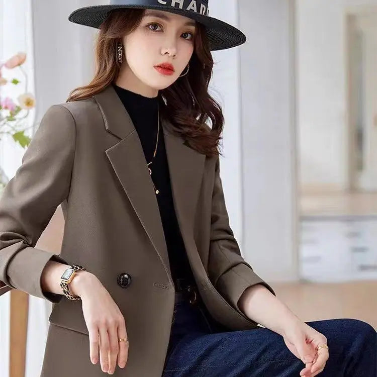 Women's casual autumn suit jacket by Ansoff, featuring a stylish small top design and modern temperament for versatile wear.