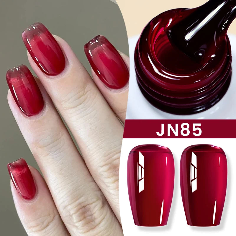 BORN PRETTY Jelly Nude Gel Nail Polish 10ml Light Pink Peach Translucent Color UV Light Cure Gel Varnish Nail Art DIY at Home - Acros