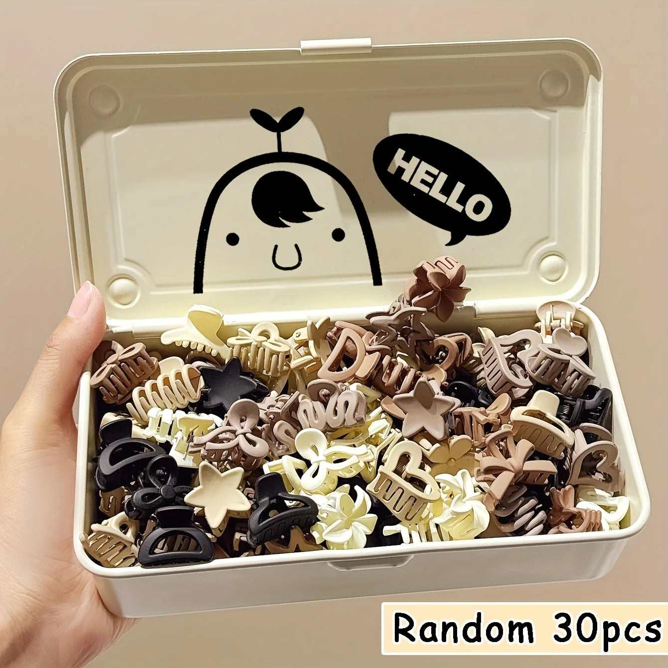 5/10/20/30pcs Beige Mixed Pack Small Clips, Cute Girl Accessories - Perfect for Daily Use, Special Occasions, or Travel Gifts - Acros