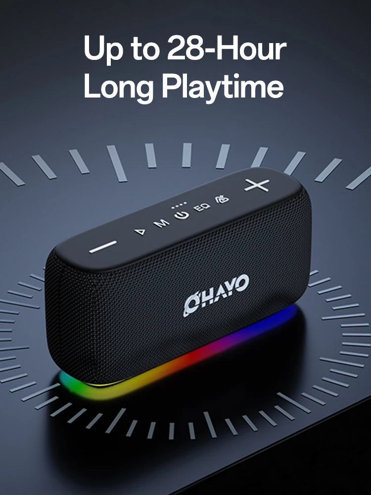 OHAYO Speakers Bluetooth 6.0 Wireless: 60W Loud Speaker with Bass, Dynamic RGB Beat Lights, Portable Speaker for Desktop,Outdoor