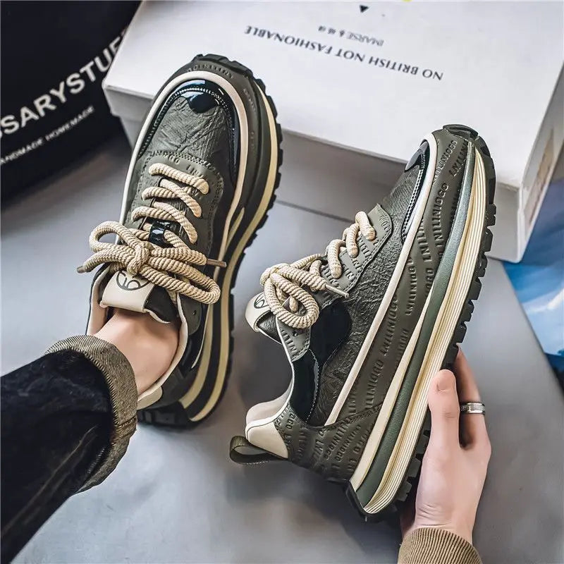 Ansoff men's trendy sneakers with thick soles, breathable soft soles, high-quality casual sports shoes, shown in a sleek design.