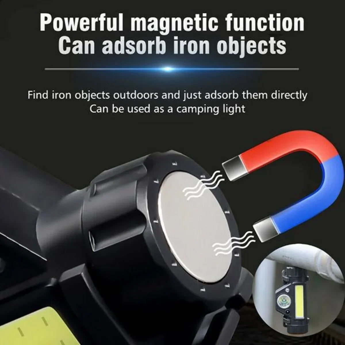 1-5PCS Rechargeable COB LED Headlamp Strong Magnetic Powerful Headlight Super Bright Waterproof Head Torch For Outdoor Fishing - Acros