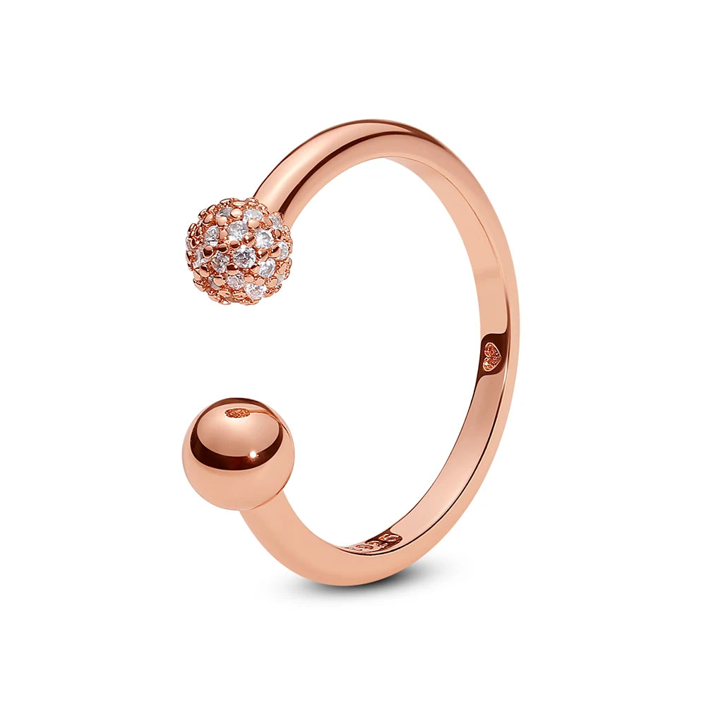 Sterling silver rings for women featuring crown, love heart, and wishbone designs with rose gold and crystal accents by Ansoff