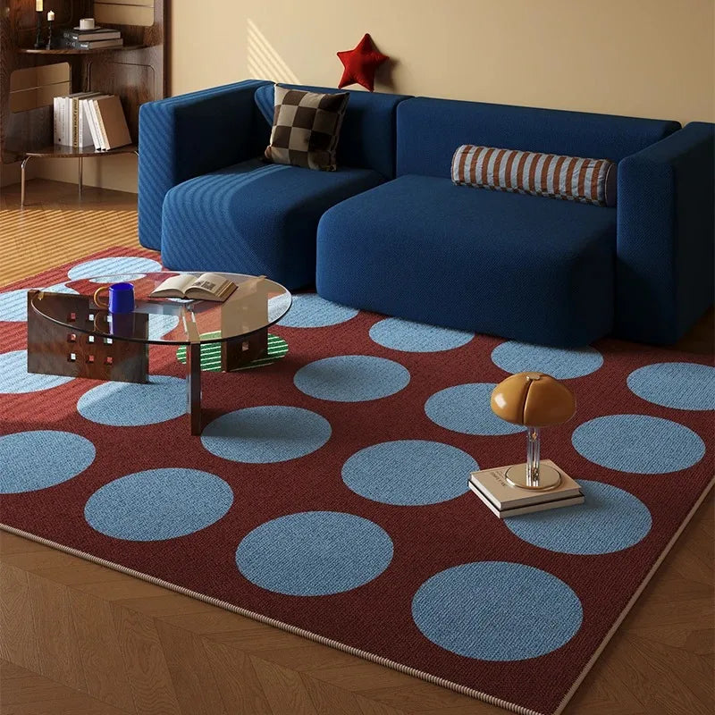 Simple Nordic Style Living Room Carpet, Anti-slip Floor Mat for Study and Bedroom Machine-washable Soft and Easy To Clean Rug