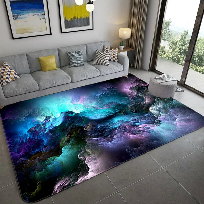 Nordic 3D Printed Large Carpet Space Series Floor Mat Living Room Home Decor Bedroom Rug Prayer Upholstery