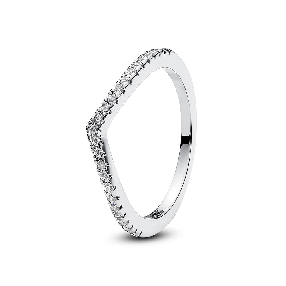Sterling silver rings for women featuring crown, love heart, wishbone designs with rose gold and crystal accents by Ansoff