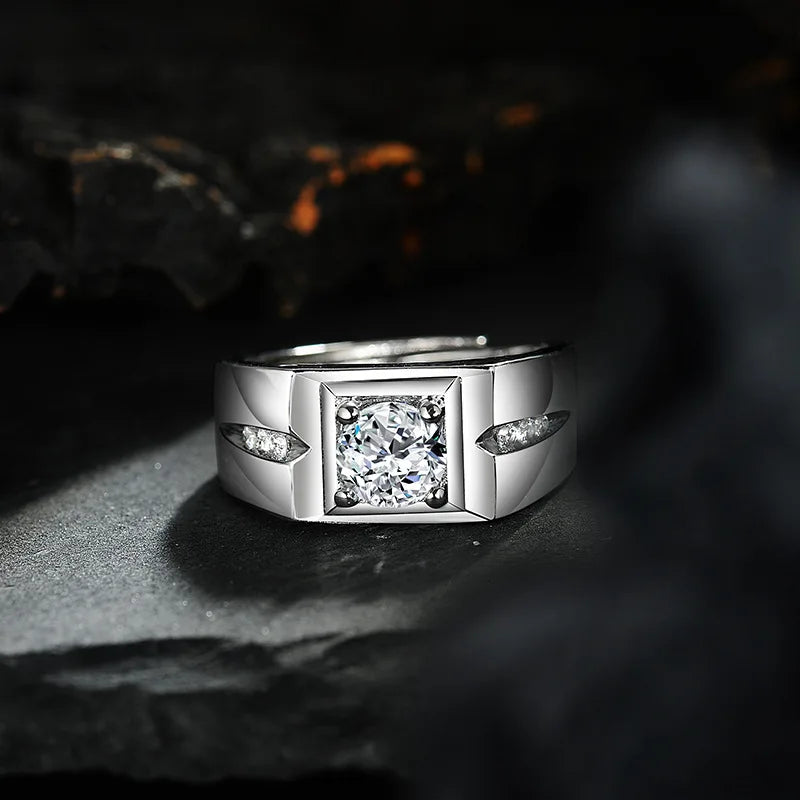 925 Sterling Silver Men Ring Gemstone for Man Women Shining Beautiful Ring Fashion Wedding Party Women Advanced Jewelry Gifts