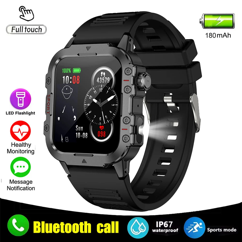 Ansoff Xiaomi military smartwatch for men with 1.44-inch display, fitness tracker, IP67 waterproof, outdoor sports, and health monitoring