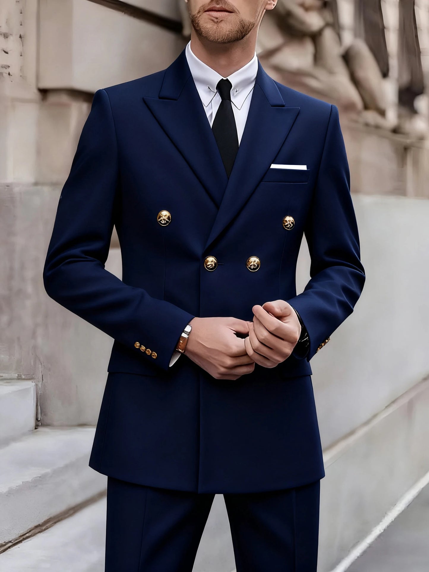 Men's Ansoff 2-piece suit with jacket and trousers, stylish and high-quality for weddings, parties, or formal events.