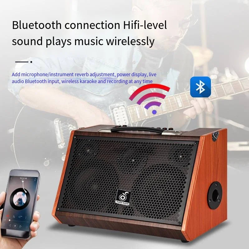 Bluetooth multi-function speaker Outdoor street playing and singing Internet celebrity live audio Portable guitar speaker