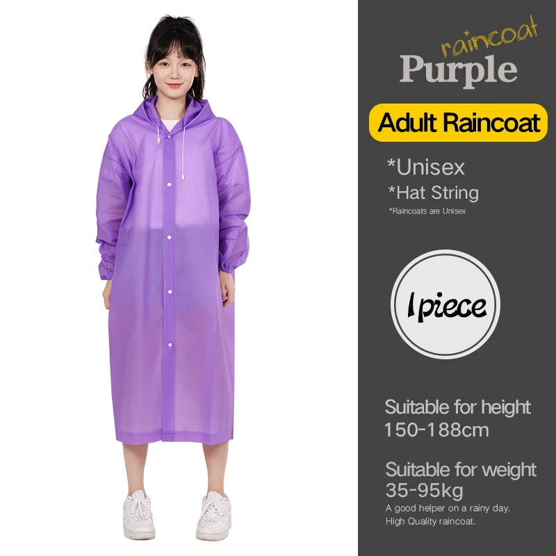 Eva Raincoat Adult Men's and women's universal black waterproof thickened portable camping hiking music festival raincoat