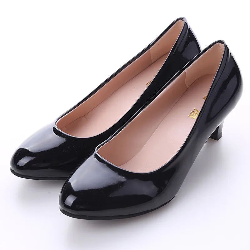Shoes Ladies Pumps Medium Heel Nude Sexy High Heels Weeding Shoes Women Office Work White Pumps Party Shoes - Acros
