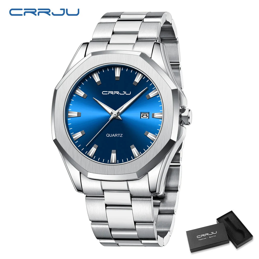 Watches for Men Classic with Date Business Dress Luxury Waterproof Luminous Mens Wrist Watch Analog Stainless Steel Men Watch - Acros