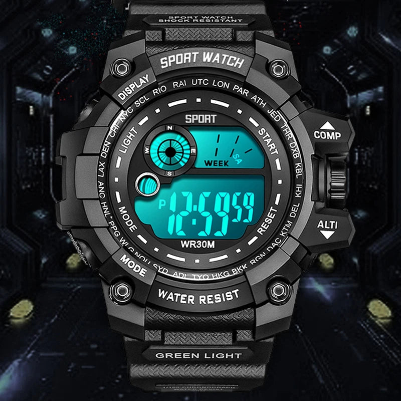New Men LED Digital Watches Luminous Fashion Sport Waterproof Watches For Man Date Army Military Clock Relogio Masculino - Acros