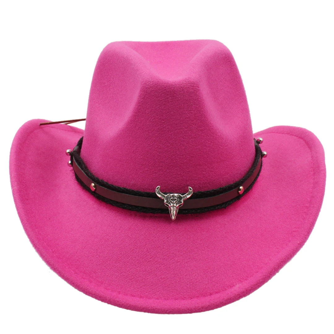 Unisex kids Western cowboy hat by Ansoff, featuring a classic cowboy style with a wide brim, perfect for costumes and parties.
