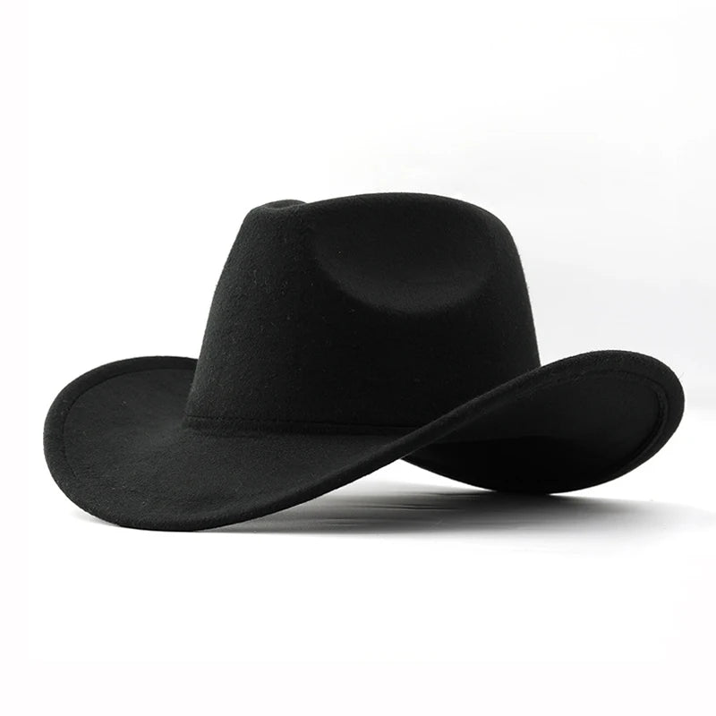 Unisex vintage western cowboy hat with roll brim, made of felt, suitable for western parties and bar events by Ansoff.