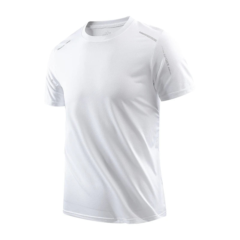 CHRLCK Men's Running Quick Drying T-shirts Breathable Hiking Fishing Tees, Soft Elasticity Outdoor Sports Short Shirt Summer - Acros