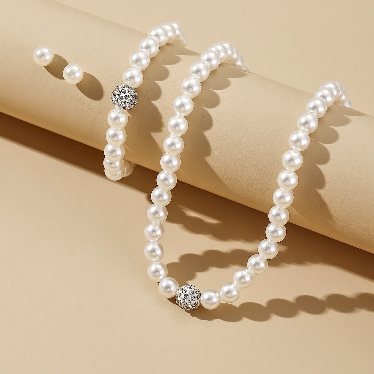 Imitation Pearl Necklace Women Elegant Jewelry Set Necklaces Bracelet Earrings for Ladies Party Fashion Accessories Adult Gifts
