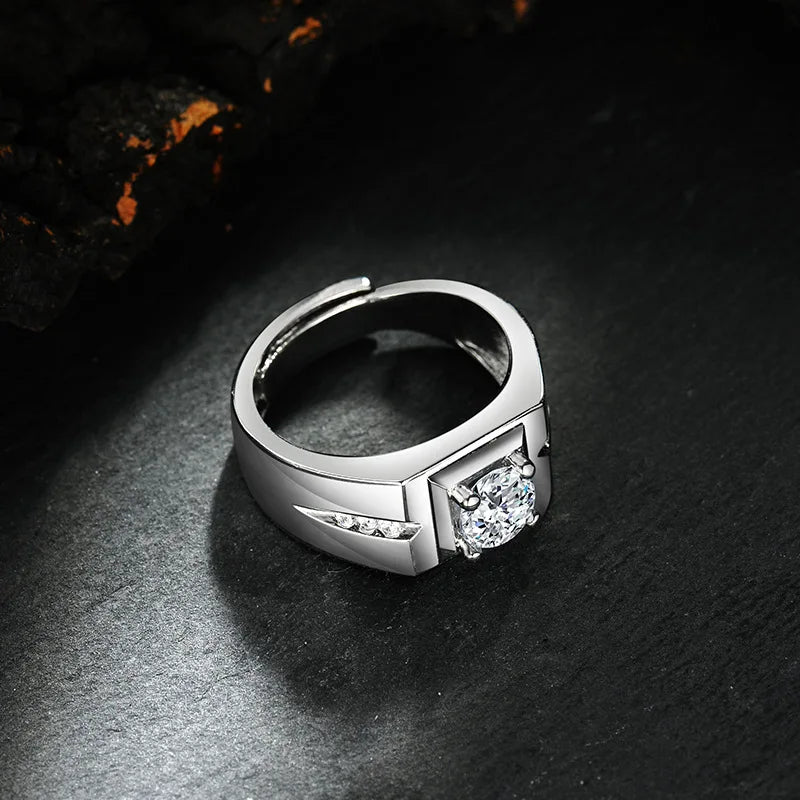 925 Sterling Silver Men Ring Gemstone for Man Women Shining Beautiful Ring Fashion Wedding Party Women Advanced Jewelry Gifts