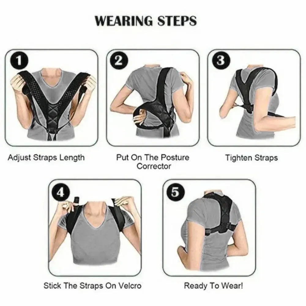 Back Posture Correction Belt Hunchback Prevention Correction of Sitting Posture Unisex Breathable Body Shaping - Acros