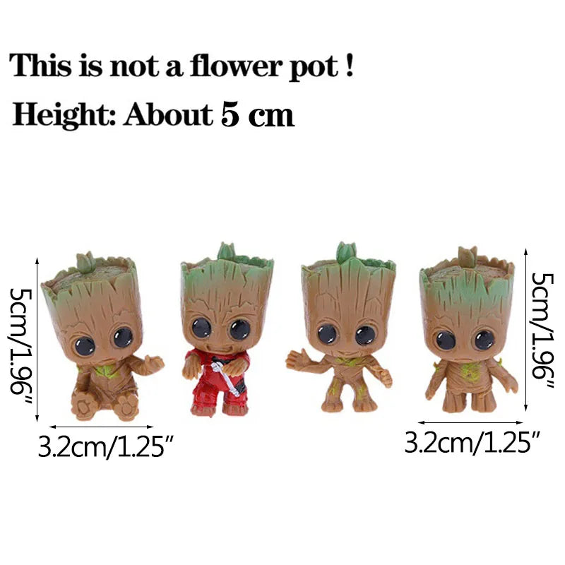 Miniature Groot figurine from Ansoff, 5cm tall, suitable for desk decor or home decoration crafts, featuring cartoon-style tree character.