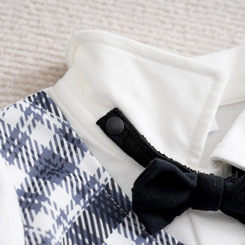 Ansoff newborn baby boy one-piece jumpsuit with buttons, stylish party outfit, soft fabric, perfect for newborns.