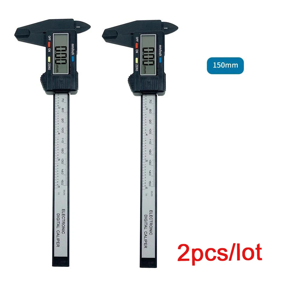 Ansoff digital caliper with carbon fiber body measuring 150mm by 100mm, featuring a dial vernier and digital display for precise measurement.