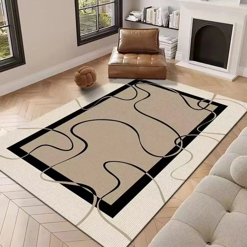 Nordic Light Luxury Large Carpet for Living Room Geometric Bedroom Area Rugs Washable Outdoor Balcony Floor Mat Lounge Sofa Rug