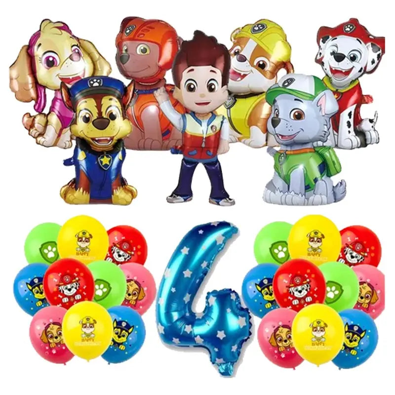 Paw Patrol Birthday Decoration Party Supplies Set Balloons Backdrop Plate Cup Cake Topper Paw Patrol Stickers Banner Party Favor