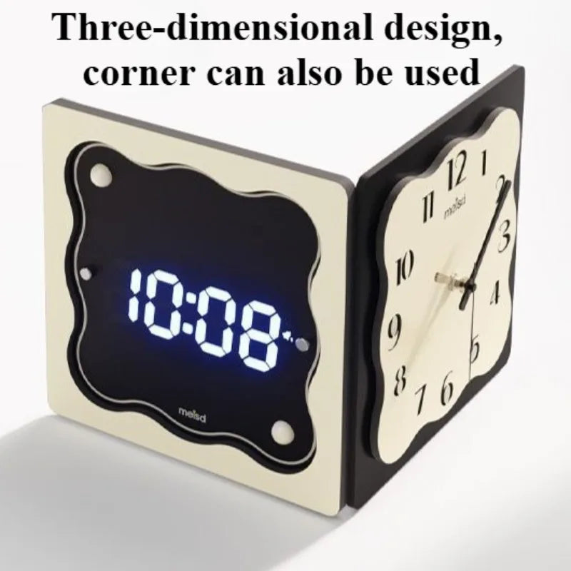 Art Wall Clock Design Electronic Digital Independent Display Wall Clocks Simple Nordic Multifunctional Aesthetic Room Decoration