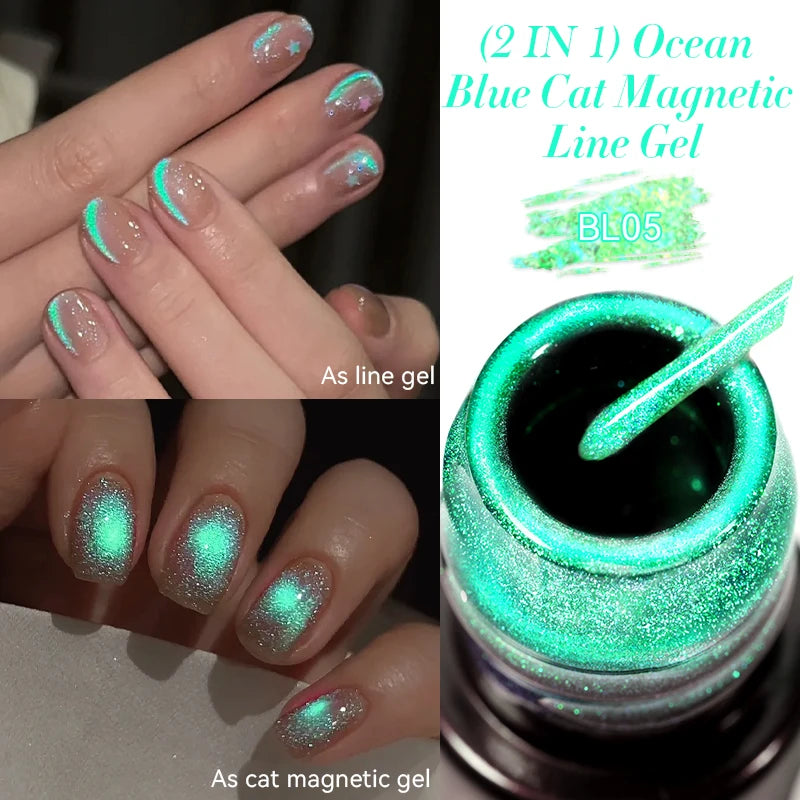 LILYCUTE 5ML Champagne Gold Reflective Glitter Liner Gel Nail Polish Bright Sparkling French Semi Permanent Nail Painting UV Gel