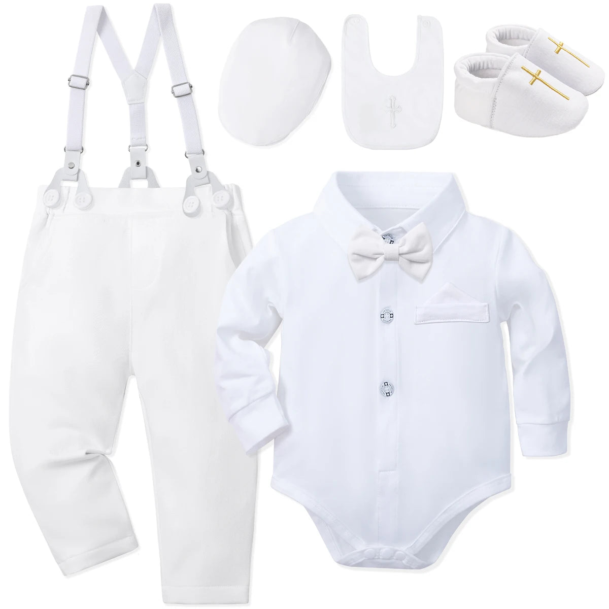 Baby Boys Baptism Outfits Infant Christening Church Blessing Suit Newborn Easter Birthday Party Girft White Clothes Set